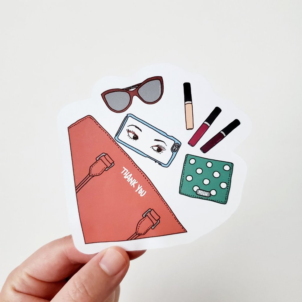 LB021 STICKERS Custom Poshmark Thank You Stickers Shipping Supplies - Picture 6 of 7